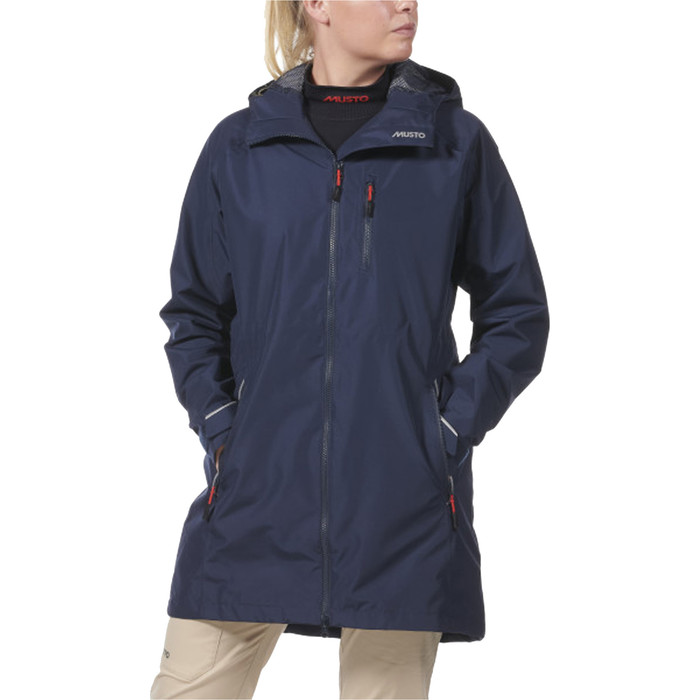 2024 Musto Womens Sardinia Long Rain Jacket 82454 - Navy